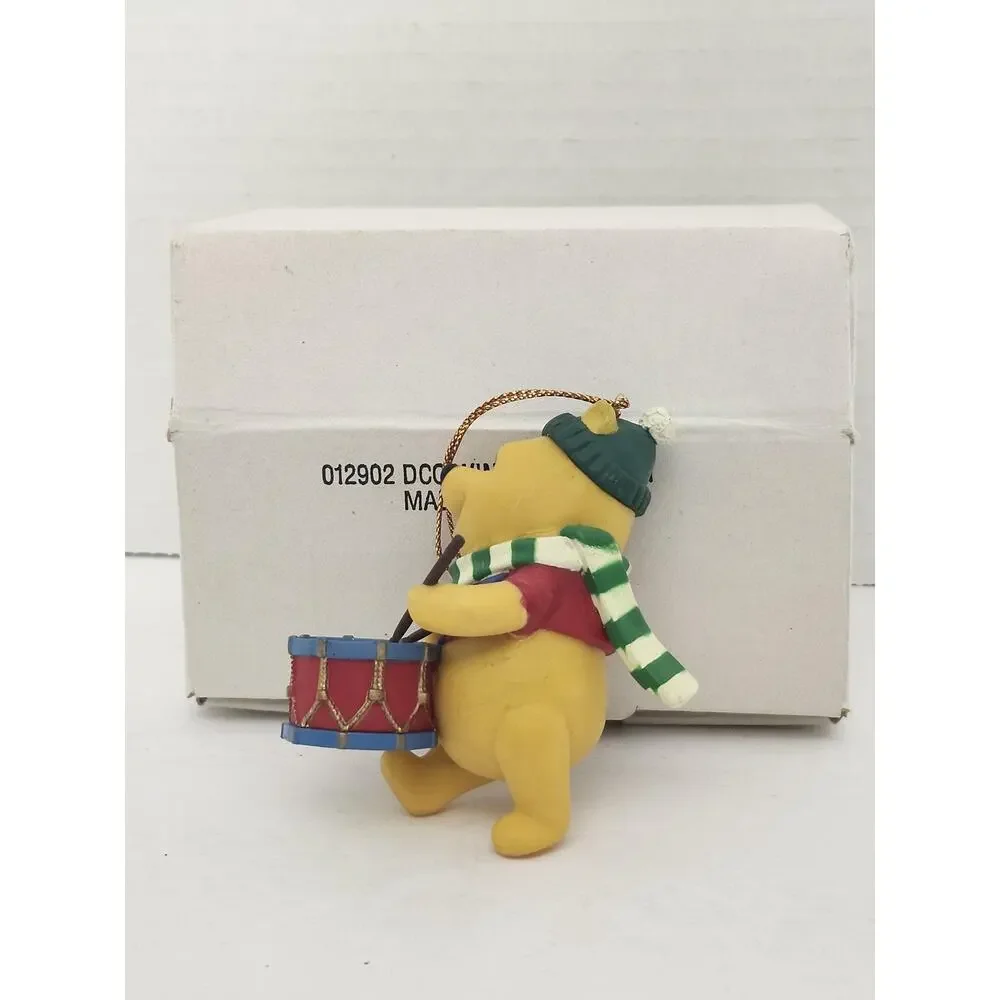 Vintage Disney Winnie the Pooh Christmas Ornament Boxed Drummer Figurine